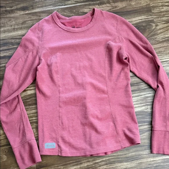 JANJI Size S Women's Long-Sleeve Thermal Crewneck Sweater - Dusty Rose - Picture 1 of 4